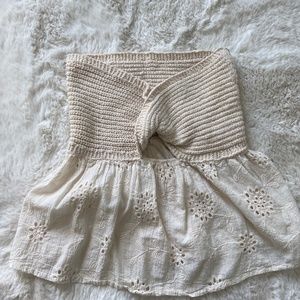 Strapless Twisted Knit Top